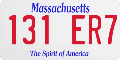 MA license plate 131ER7