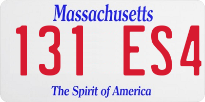 MA license plate 131ES4