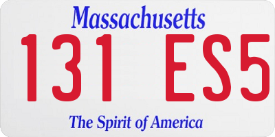 MA license plate 131ES5