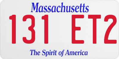 MA license plate 131ET2