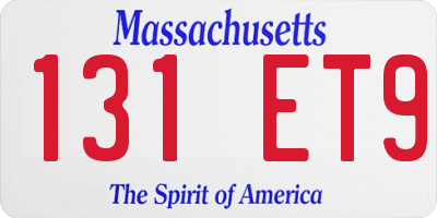 MA license plate 131ET9