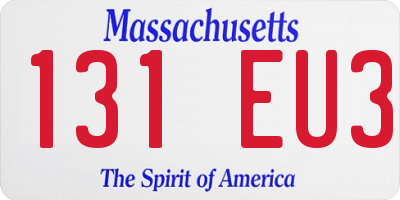 MA license plate 131EU3