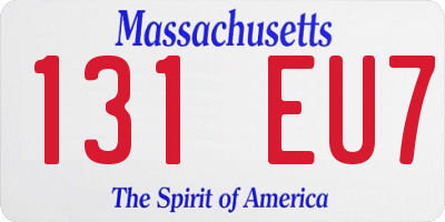 MA license plate 131EU7