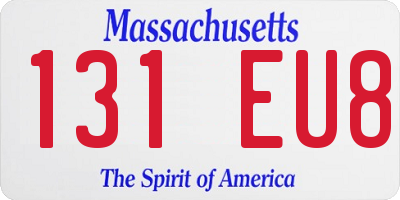 MA license plate 131EU8