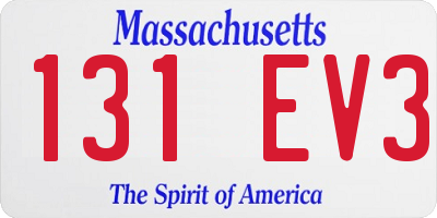 MA license plate 131EV3