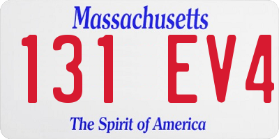 MA license plate 131EV4