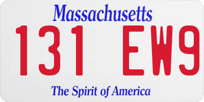 MA license plate 131EW9