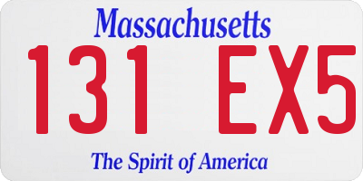 MA license plate 131EX5