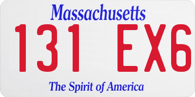 MA license plate 131EX6