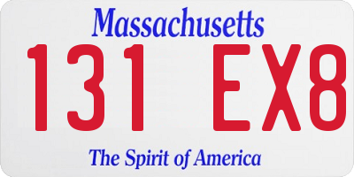 MA license plate 131EX8