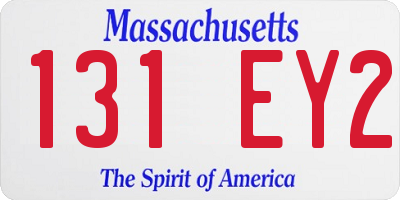 MA license plate 131EY2