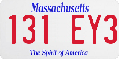MA license plate 131EY3