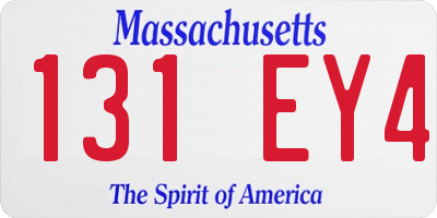 MA license plate 131EY4