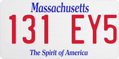 MA license plate 131EY5