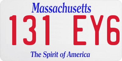 MA license plate 131EY6
