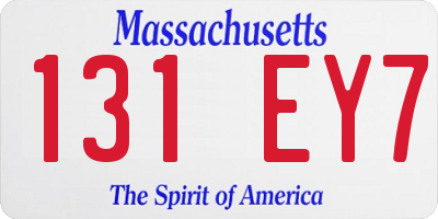 MA license plate 131EY7