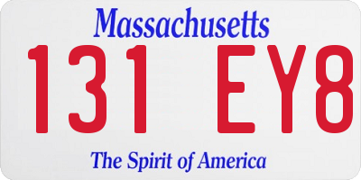 MA license plate 131EY8