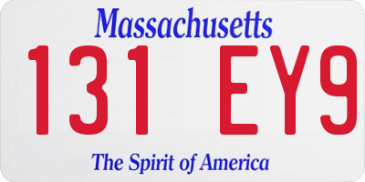 MA license plate 131EY9