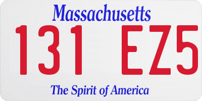 MA license plate 131EZ5