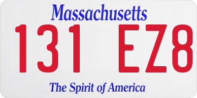 MA license plate 131EZ8