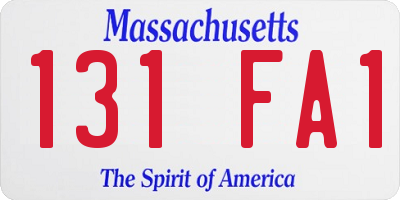 MA license plate 131FA1