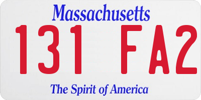 MA license plate 131FA2