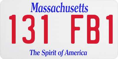MA license plate 131FB1