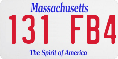 MA license plate 131FB4