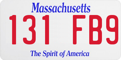 MA license plate 131FB9