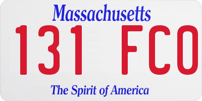 MA license plate 131FC0