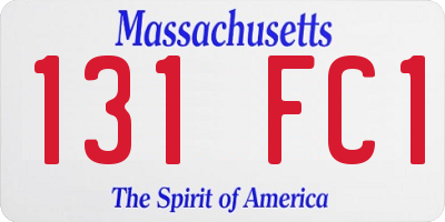 MA license plate 131FC1