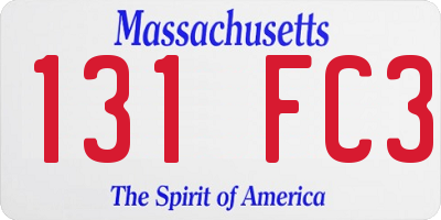 MA license plate 131FC3