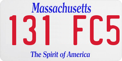 MA license plate 131FC5