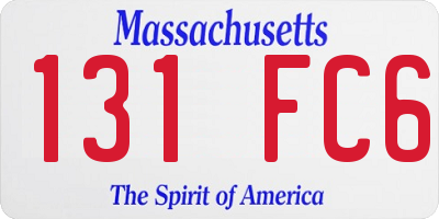MA license plate 131FC6