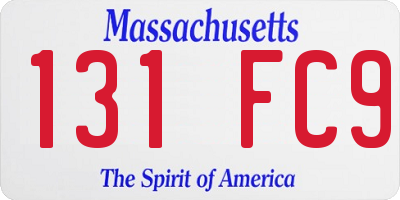 MA license plate 131FC9
