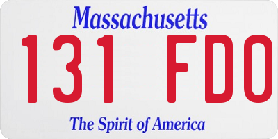 MA license plate 131FD0