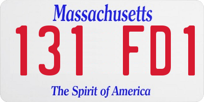 MA license plate 131FD1
