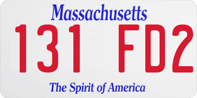 MA license plate 131FD2