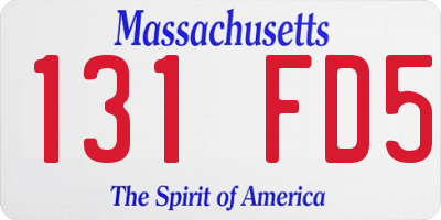 MA license plate 131FD5