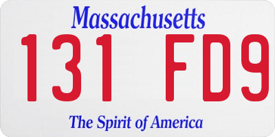 MA license plate 131FD9