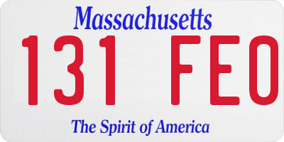 MA license plate 131FE0