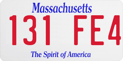 MA license plate 131FE4
