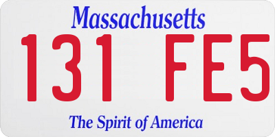 MA license plate 131FE5