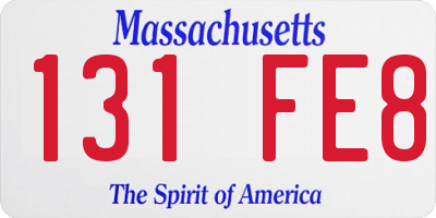 MA license plate 131FE8