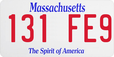 MA license plate 131FE9