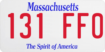 MA license plate 131FF0