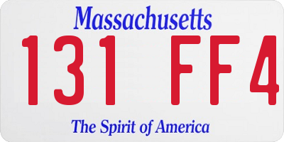 MA license plate 131FF4