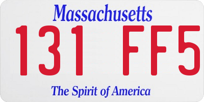 MA license plate 131FF5
