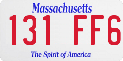 MA license plate 131FF6