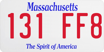 MA license plate 131FF8